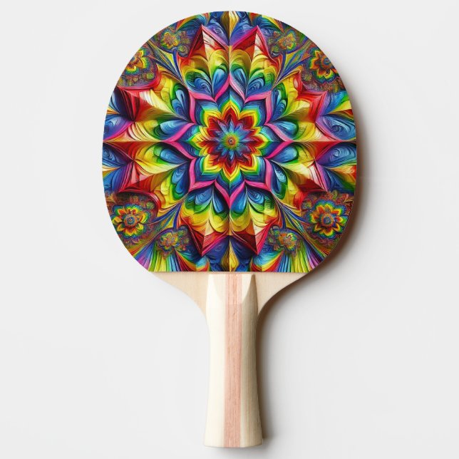 Ping pong paddle with LGBTQ Colours (Back)
