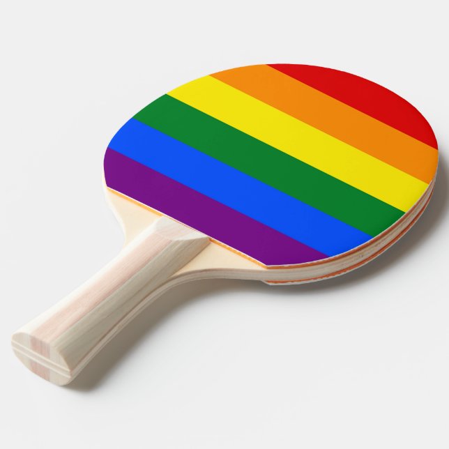 Ping pong paddle with Pride Flag of LGBT (Front Angle)