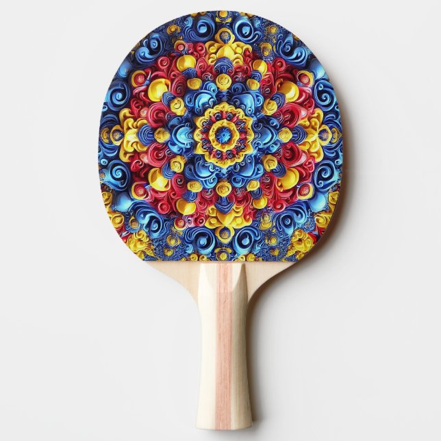 Ping pong paddle with Romanian Colours (Back)