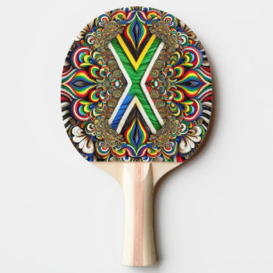 Ping pong paddle with South African Colours
