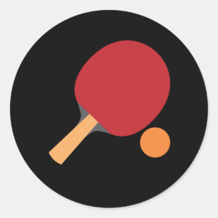 Ping Pong Paddles Funny Table Tennis Sports Long Classic Round Sticker