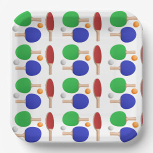 Ping Pong Paper Plates, Table Tennis Party Plate