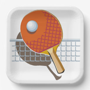 Ping Pong Paper Plates, Table Tennis Party Plates