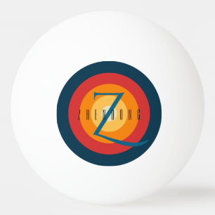 Ping Pong Personalised Editable Name Initial Cute Ball