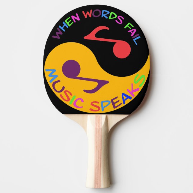 Ping Pong Phrase Pale and Musical Notes Paddle (Front)