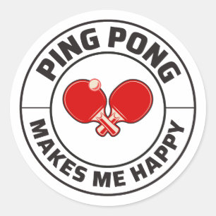 Ping Pong Player Table Tennis Coach Classic Round Sticker