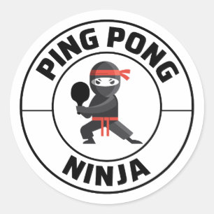 Ping Pong Player Table Tennis Coach Ninja Classic Round Sticker
