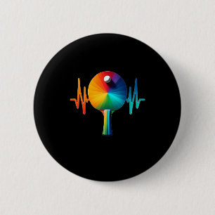 Ping pong pulse table tennis heartbeat ekg long 6 cm round badge