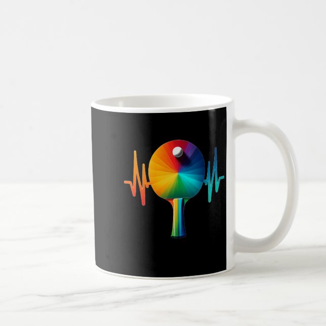 Ping pong pulse table tennis heartbeat ekg long coffee mug (Right)