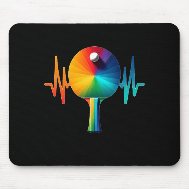 Ping pong pulse table tennis heartbeat ekg long mouse pad (Front)