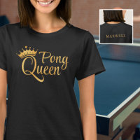 Ping Pong Queen Black Gold Name