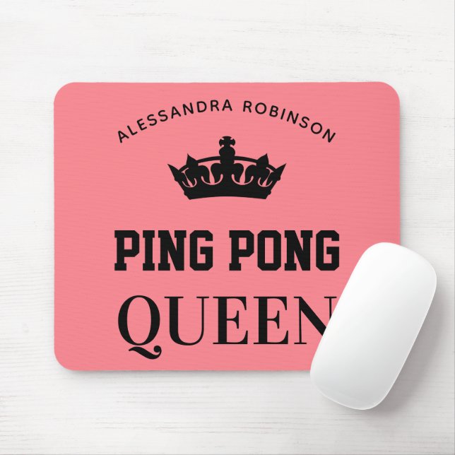 Ping Pong Queen Name personalised  Mouse Pad (With Mouse)