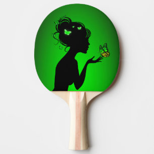 Ping Pong Racket The Green Butterfly Woman Paddle