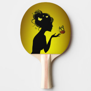 Ping Pong Racket The Yellow Butterfly Woman Paddle