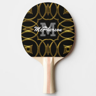Ping Pong Royal Pattern with monogram and name Ping Pong Paddle