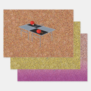 Ping Pong Table, Paddles, Ball, Gift Wrap Sheets,