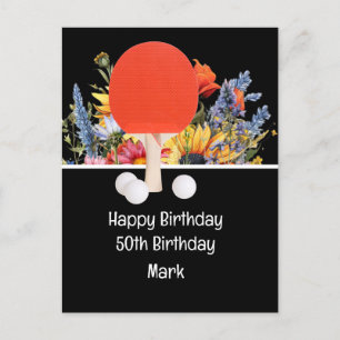 Ping pong Table Tennis 50th Birthday Card Boss