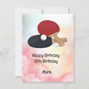 Ping pong Table Tennis Birthday Card