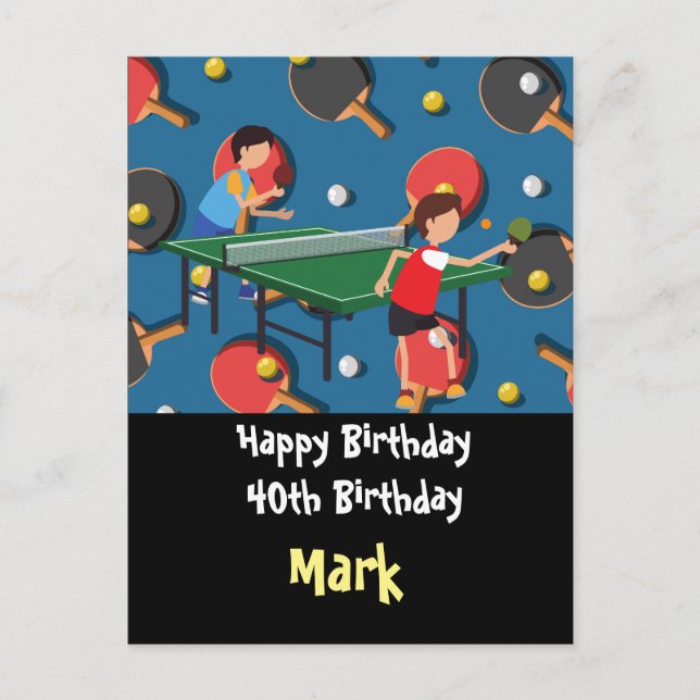  Ping pong Table Tennis Birthday Card (Front)