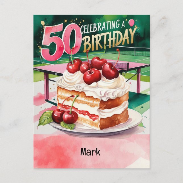  Ping pong Table Tennis Birthday Card (Front)