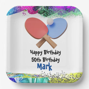 Ping pong Table Tennis Birthday Paper Plate