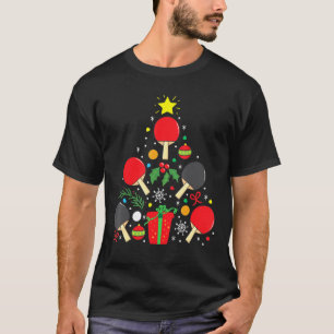 Ping Pong Table Tennis Christmas Ornament Tree T-Shirt