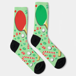 Ping-Pong Table Tennis Christmas Socks