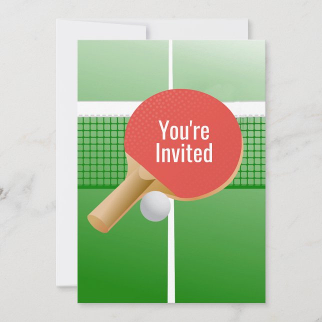 Ping Pong Table Tennis Design Invitation (Front)