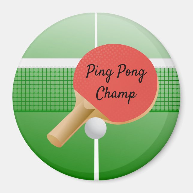 Ping Pong Table Tennis Design Magnet (Front)