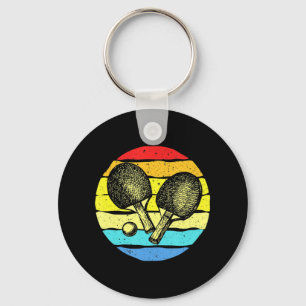 Ping Pong Table Tennis Lovers Retro Key Ring