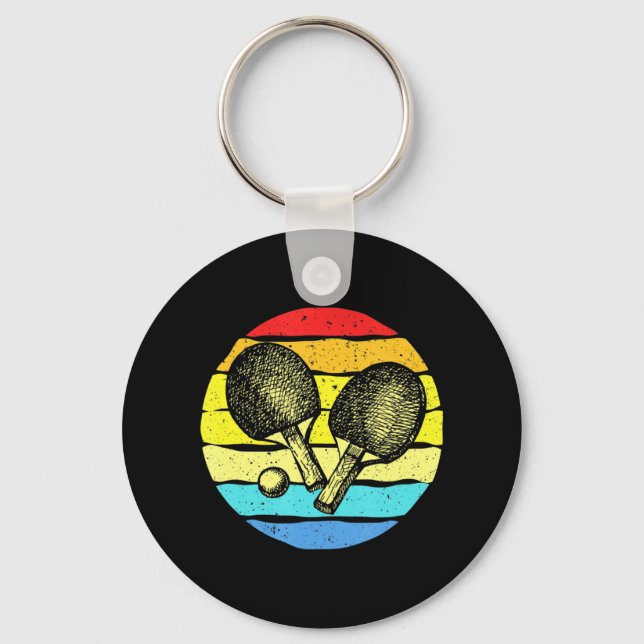 Ping Pong Table Tennis Lovers Retro  Key Ring (Front)