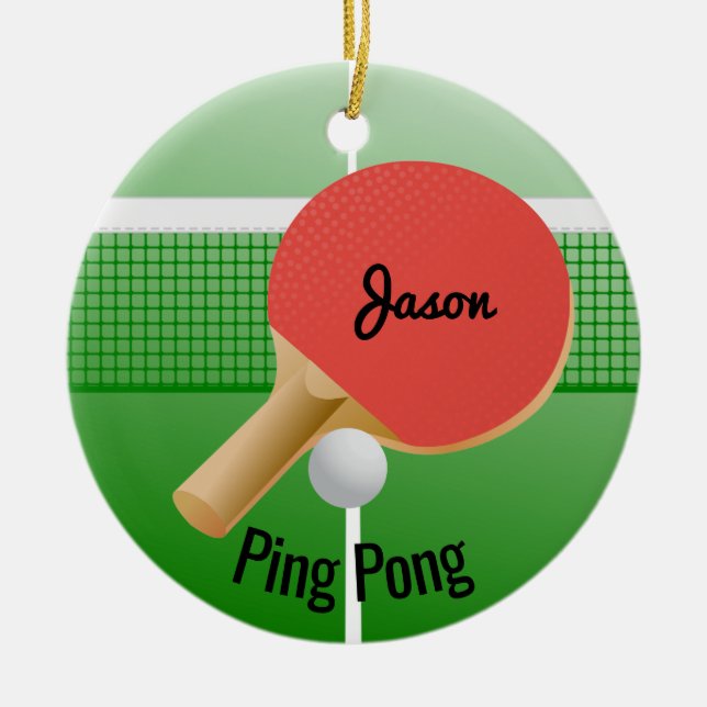 Ping Pong Table Tennis Ornament (Front)