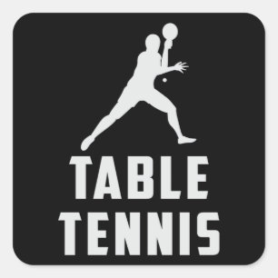 Ping Pong Table Tennis Paddle Player Funny Gift Square Sticker