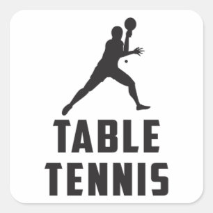Ping Pong Table Tennis Paddle Player Gift Idea Square Sticker