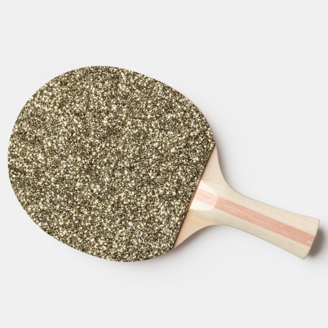 Ping Pong Table Tennis Silver Gold Glitter Paddle (Side)