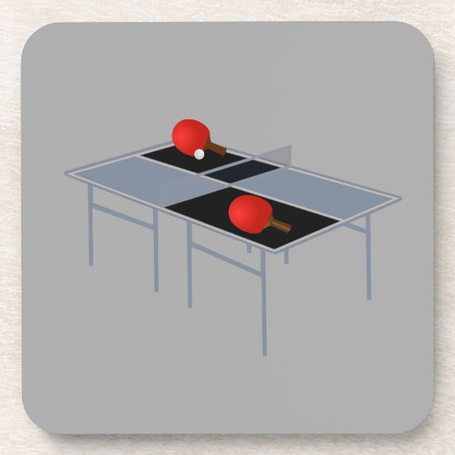 Ping Pong Table With Bats And Ball, Coaster (Front)