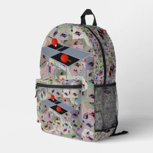 Ping Pong Tables With Bats Pattern, Backpack
