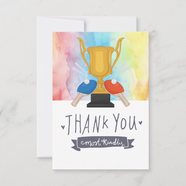 Ping Pong themed Thank you card  (Front)