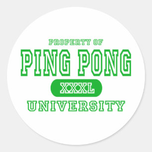 Ping Pong University Classic Round Sticker