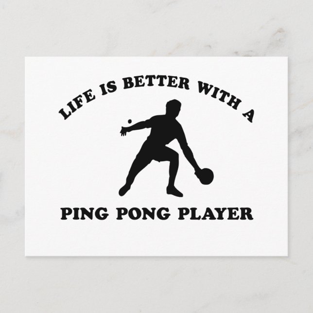 Ping Pong Vector Design Postcard (Front)