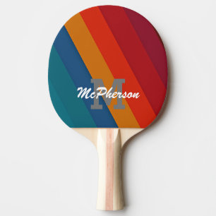 Ping Pong Vivid Stripes with monogram and name Paddle