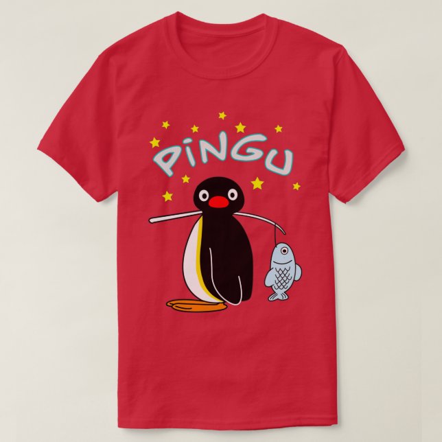 Pingu Fishing T-Shirt (Design Front)