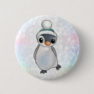 Pinguin mit Mütze 6 Cm Round Badge