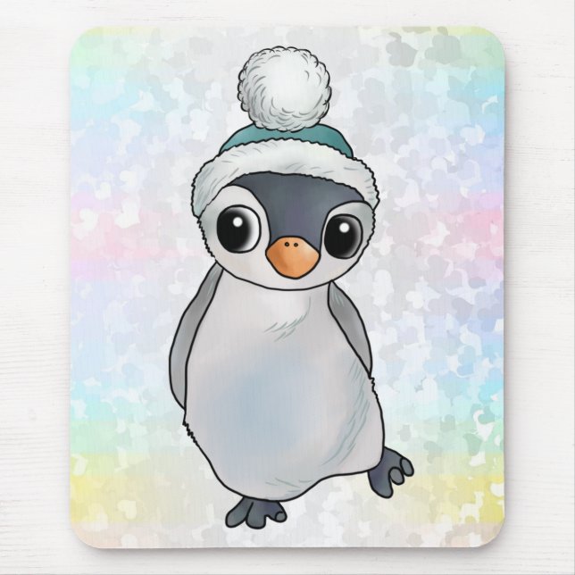Pinguin mit Mütze Mouse Pad (Front)