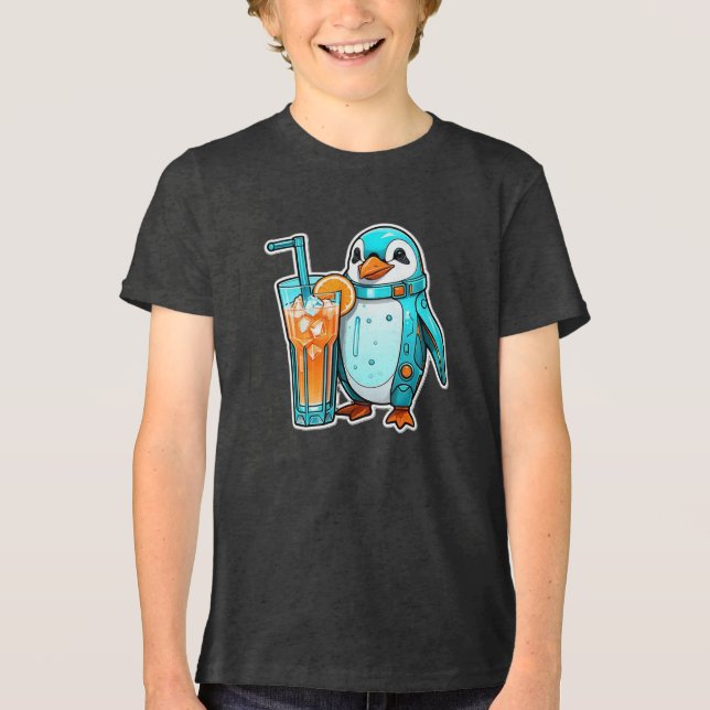 Pinguin's Aqua Sips  Tri-Blend Shirt (Front)