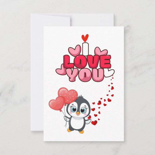 pinguins love love card (Front)