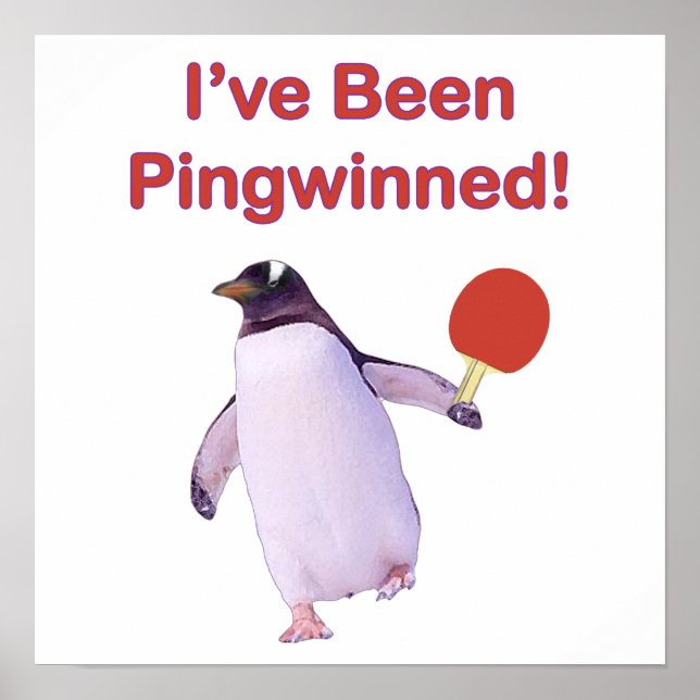 Pingwinned Penguin Ping Pong Poster (Front)