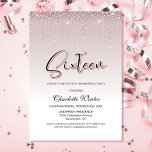Pink16th Diamond Birthday Party Invitation<br><div class="desc">Invite your friends and loved ones to your 16th birthday party with this glamorous dusty rose pink diamonds invitation.</div>