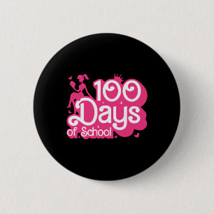 Pink 100 Days Of School Girl 100th Day Teacher Sch 6 Cm Round Badge