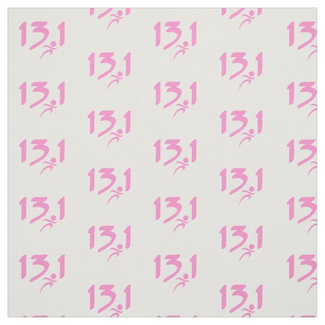 Pink 13.1 half-marathon fabric (Swatch)